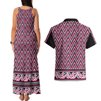 New Zealand Maori Niho Taniwha Couples Matching Tank Maxi Dress and Hawaiian Shirt Mawhero Mangopare and Puhoro Pattern LT9 - Polynesian Pride