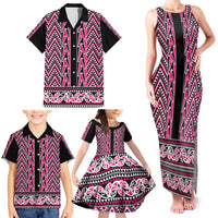 New Zealand Maori Niho Taniwha Family Matching Tank Maxi Dress and Hawaiian Shirt Mawhero Mangopare and Puhoro Pattern LT9 - Polynesian Pride