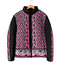New Zealand Maori Niho Taniwha Padded Jacket Mawhero Mangopare and Puhoro Pattern - Polynesian Pride