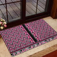 New Zealand Maori Niho Taniwha Rubber Doormat Mawhero Mangopare and Puhoro Pattern