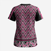 New Zealand Maori Niho Taniwha Scrub Top Mawhero Mangopare and Puhoro Pattern - Polynesian Pride
