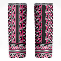 New Zealand Maori Niho Taniwha Skinny Tumbler Mawhero Mangopare and Puhoro Pattern
