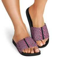 New Zealand Maori Niho Taniwha Slide Sandals Mawhero Mangopare and Puhoro Pattern - Polynesian Pride