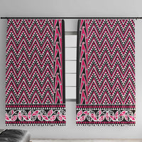New Zealand Maori Niho Taniwha Window Curtain Mawhero Mangopare and Puhoro Pattern