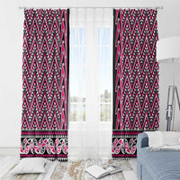 New Zealand Maori Niho Taniwha Window Curtain Mawhero Mangopare and Puhoro Pattern