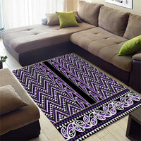 New Zealand Maori Niho Taniwha Area Rug Waiporopo Mangopare and Puhoro Pattern