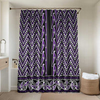 New Zealand Maori Niho Taniwha Bathroom Set Waiporopo Mangopare and Puhoro Pattern LT9 Shower Curtain Only Purple - Polynesian Pride