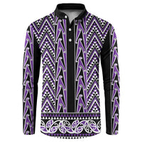 New Zealand Maori Niho Taniwha Button Sweatshirt Waiporopo Mangopare and Puhoro Pattern