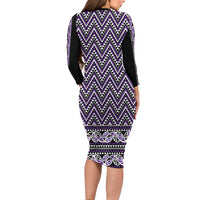 New Zealand Maori Niho Taniwha Family Matching Long Sleeve Bodycon Dress and Hawaiian Shirt Waiporopo Mangopare and Puhoro Pattern LT9 - Polynesian Pride