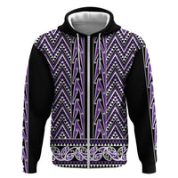 New Zealand Maori Niho Taniwha Hoodie Waiporopo Mangopare and Puhoro Pattern