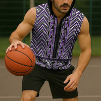 New Zealand Maori Niho Taniwha Sleeveless Zip Hoodie Waiporopo Mangopare and Puhoro Pattern - Polynesian Pride