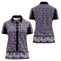 New Zealand Maori Niho Taniwha Women Polo Shirt Waiporopo Mangopare and Puhoro Pattern LT9 - Polynesian Pride