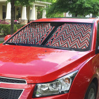 New Zealand Maori Niho Taniwha Auto Sun Shade Whero Mangopare and Puhoro Pattern - Polynesian Pride