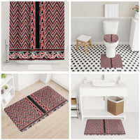 New Zealand Maori Niho Taniwha Bathroom Set Whero Mangopare and Puhoro Pattern - Polynesian Pride