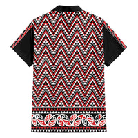 New Zealand Maori Niho Taniwha Family Matching Short Sleeve Bodycon Dress and Hawaiian Shirt Whero Mangopare and Puhoro Pattern LT9 - Polynesian Pride
