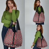 New Zealand Maori Niho Taniwha Grocery Bag Whero Mangopare and Puhoro Pattern