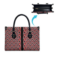 New Zealand Maori Niho Taniwha Leather Bag Whero Mangopare and Puhoro Pattern LT9 - Polynesian Pride