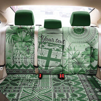 Vintage Bula Fiji Personalised Back Car Seat Cover Green Hibiscus Tapa Pattern LT9