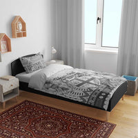 Vintage Bula Fiji Personalised Bedding Set Beige Hibiscus Tapa Pattern LT9