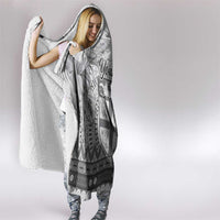 Vintage Bula Fiji Personalised Hooded Blanket Beige Hibiscus Tapa Pattern LT9