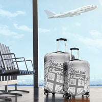 Vintage Bula Fiji Personalised Luggage Cover Beige Hibiscus Tapa Pattern LT9 - Polynesian Pride
