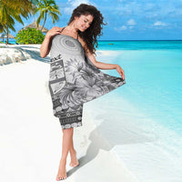 Vintage Bula Fiji Personalised Sarong Beige Hibiscus Tapa Pattern LT9
