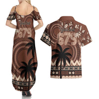 Personalised Bula Fiji 679 Couples Matching Summer Maxi Dress and Hawaiian Shirt Fijian Tagimoucia Masi Tapa Art LT9 - Polynesian Pride