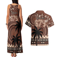 Personalised Bula Fiji 679 Couples Matching Tank Maxi Dress and Hawaiian Shirt Fijian Tagimoucia Masi Tapa Art LT9 - Polynesian Pride