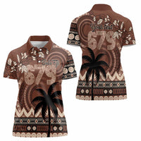 Personalised Bula Fiji 679 Women Polo Shirt Fijian Tagimoucia Masi Tapa Art LT9 - Polynesian Pride