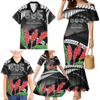 Personalised Samoa 685 Family Matching Mermaid Dress and Hawaiian Shirt Teuila Flower With Black Samoan Tattoo LT9 - Polynesian Pride