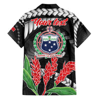 Personalised Samoa 685 Family Matching Off Shoulder Short Dress and Hawaiian Shirt Teuila Flower With Black Samoan Tattoo LT9 - Polynesian Pride
