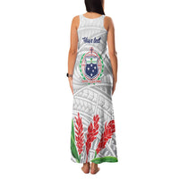 Personalised Samoa 685 Family Matching Tank Maxi Dress and Hawaiian Shirt Teuila Flower With White Samoan Tattoo LT9 - Polynesian Pride
