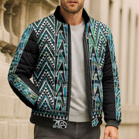 New Zealand Maori Niho Taniwha Bomber Puffer Jacket Papua Shell - Mangopare Puhoro Pattern