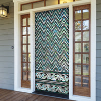 New Zealand Maori Niho Taniwha Door Cover Papua Shell - Mangopare Puhoro Pattern