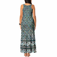 New Zealand Maori Niho Taniwha Tank Maxi Dress Papua Shell - Mangopare Puhoro Pattern LT9 - Polynesian Pride