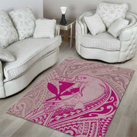 Hawaii Monk Seal and Map Area Rug Polynesian Kanaka Maoli Pink Vibe LT9 - Polynesian Pride