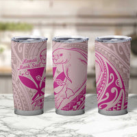 Hawaii Monk Seal and Map Tumbler Cup Polynesian Kanaka Maoli Pink Vibe