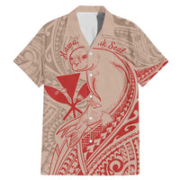 Hawaii Monk Seal and Map Family Matching Mermaid Dress and Hawaiian Shirt Polynesian Kanaka Maoli Red Vibe LT9 Dad's Shirt - Short Sleeve Red - Polynesian Pride