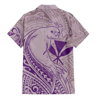 Hawaii Monk Seal and Map Family Matching Mermaid Dress and Hawaiian Shirt Polynesian Kanaka Maoli Violet Vibe LT9 - Polynesian Pride
