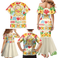 Kawaii Turtle Family Matching Mermaid Dress and Hawaiian Shirt Aloha Hibiscus Flowers LT9 - Polynesian Pride