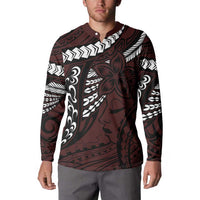 Polynesian Girl Tribal Tattoo Button Sweatshirt Oxbood Vibe