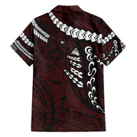 Polynesian Girl Tribal Tattoo Family Matching Off Shoulder Maxi Dress and Hawaiian Shirt Oxbood Vibe LT9 - Polynesian Pride
