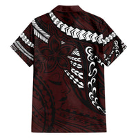 Polynesian Girl Tribal Tattoo Family Matching Puletasi and Hawaiian Shirt Oxbood Vibe LT9 - Polynesian Pride