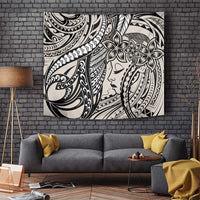 Polynesian Girl Tribal Tattoo Tapestry Beige Vibe LT9 - Polynesian Pride