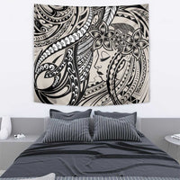 Polynesian Girl Tribal Tattoo Tapestry Beige Vibe LT9 - Polynesian Pride