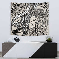 Polynesian Girl Tribal Tattoo Tapestry Beige Vibe LT9 - Polynesian Pride
