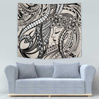 Polynesian Girl Tribal Tattoo Tapestry Beige Vibe LT9 - Polynesian Pride