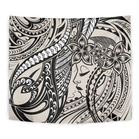 Polynesian Girl Tribal Tattoo Tapestry Beige Vibe LT9 - Polynesian Pride