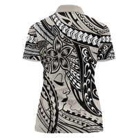 Polynesian Girl Tribal Tattoo Women Polo Shirt Beige Vibe