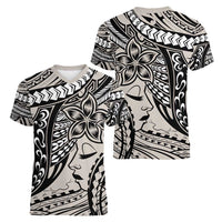 Polynesian Girl Tribal Tattoo Women V-Neck T-Shirt Beige Vibe